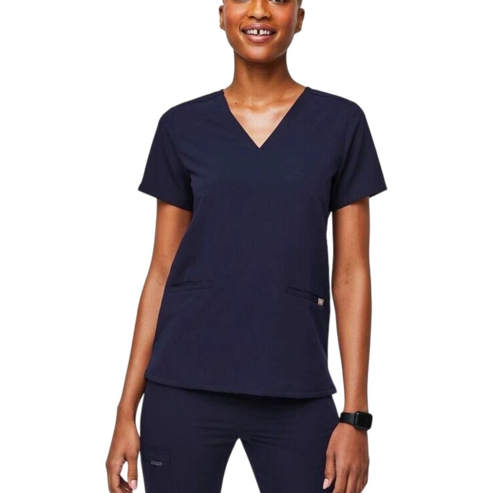 FIGS Casma Scrub Top Women's Large Core Navy Blue Core PO 2453 Original